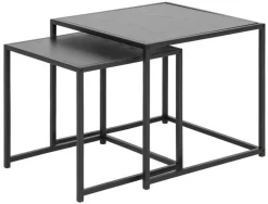 ACTONA zestaw stolików SEAFORD czarne - MDF, metal