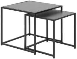 ACTONA zestaw stolików SEAFORD czarne - MDF, metal