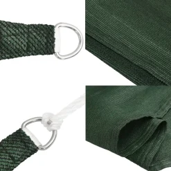 Żagiel przeciwsłoneczny, 160g/m², ciemnozielony, 2,5x2,5m, HDPE
