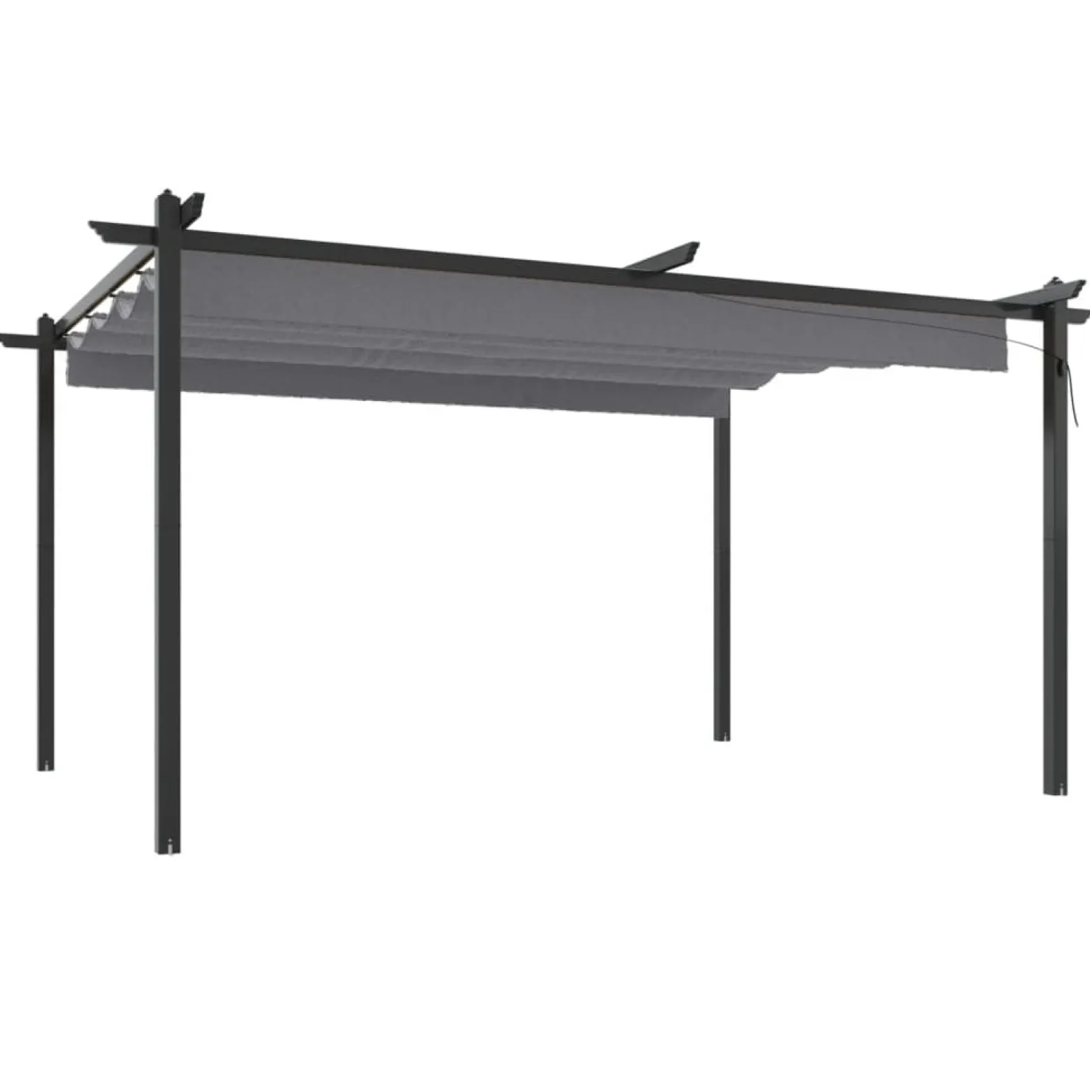 Altana Ogrodowa Antracytowa Ze Zwijanym Dachem Pergola Zadaszenie 4x3 m