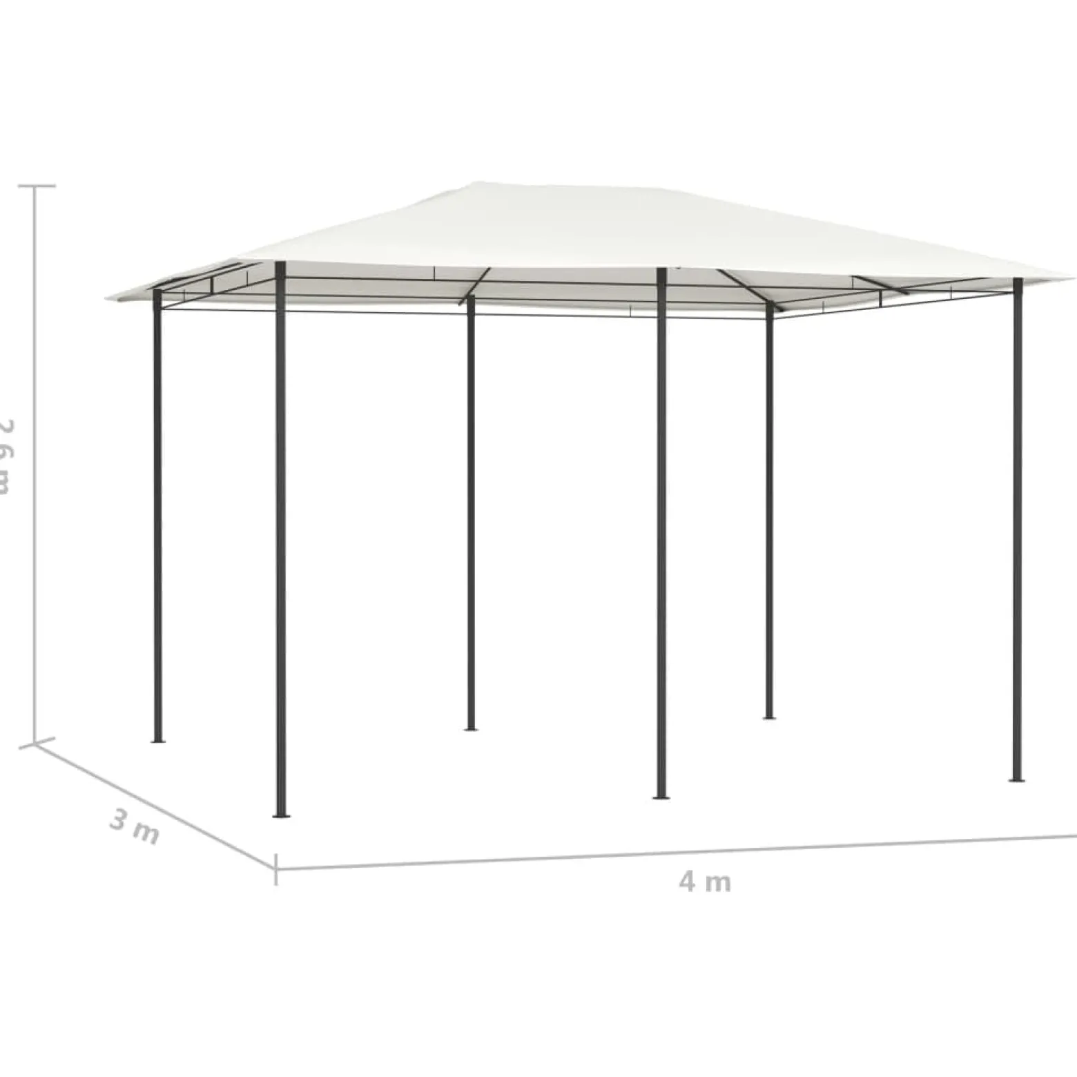 Altana Ogrodowa Kremowa Namiot Zadaszenie Na Ogród Taras 3x4x2,6 m