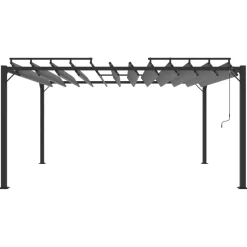 Altana Ogrodowa Ze Zwijanym Dachem Pergola Ogrodowa Antracytowa 3x4 m