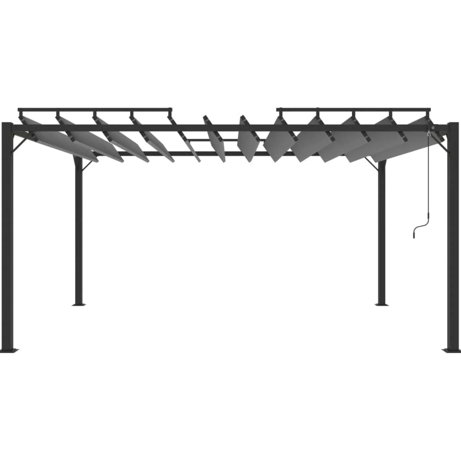 Altana Ogrodowa Ze Zwijanym Dachem Pergola Ogrodowa Antracytowa 3x4 m