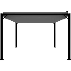 Altana Ogrodowa Ze Zwijanym Dachem Pergola Ogrodowa Antracytowa 3x4 m