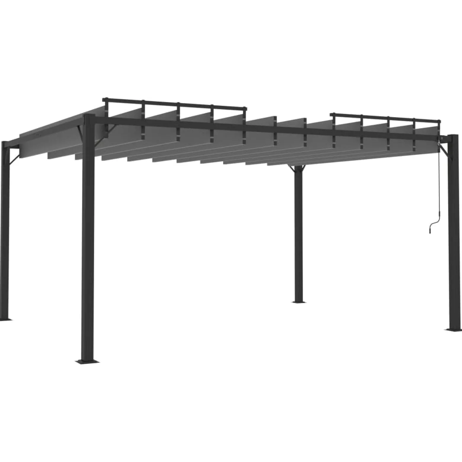 Altana Ogrodowa Ze Zwijanym Dachem Pergola Ogrodowa Antracytowa 3x4 m