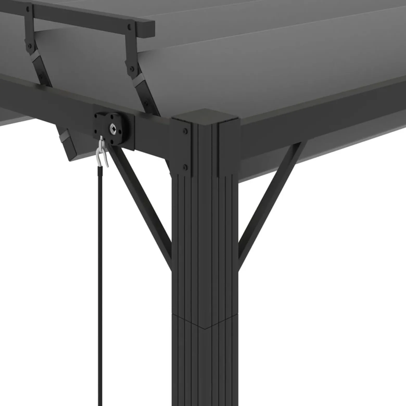 Altana Ogrodowa Ze Zwijanym Dachem Pergola Ogrodowa Antracytowa 3x4 m