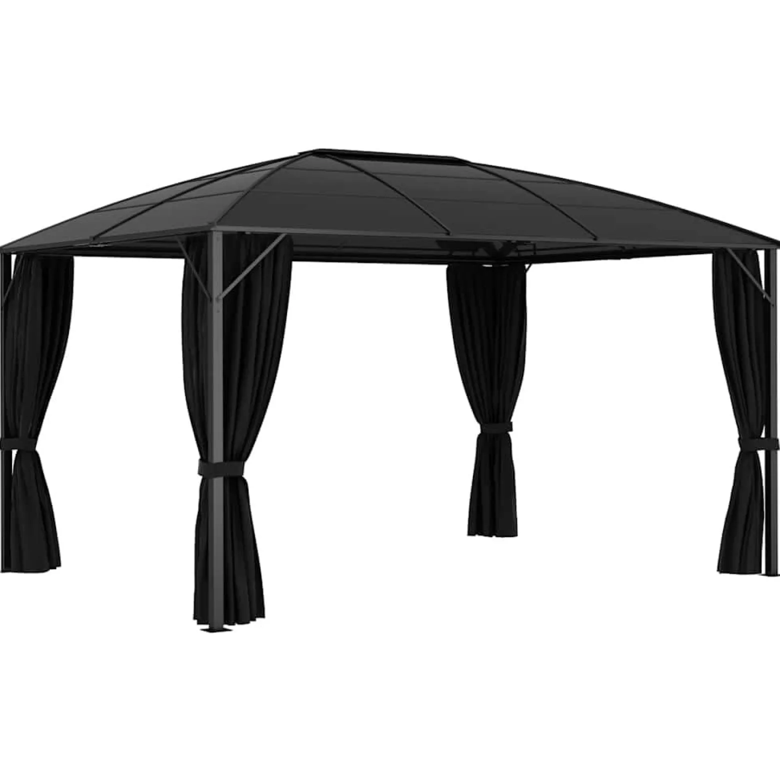 Altana Ogrodowa z Zasłonami Pergola Namiot Ogrodowy Antracyt 400x300x265 cm