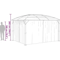 Altana Ogrodowa z Zasłonami Pergola Namiot Ogrodowy Antracyt 400x300x265 cm