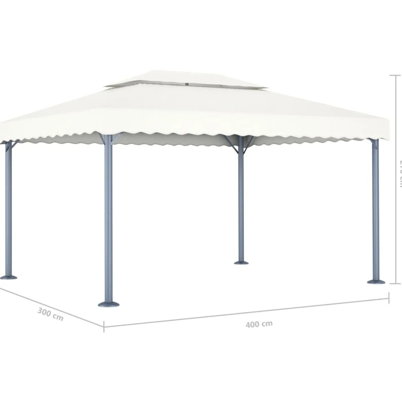 Altana, 400 x 300 cm, kremowa, aluminium