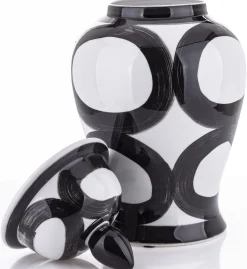 Amfora pojemnik ceramiczny Black-White 47 cm