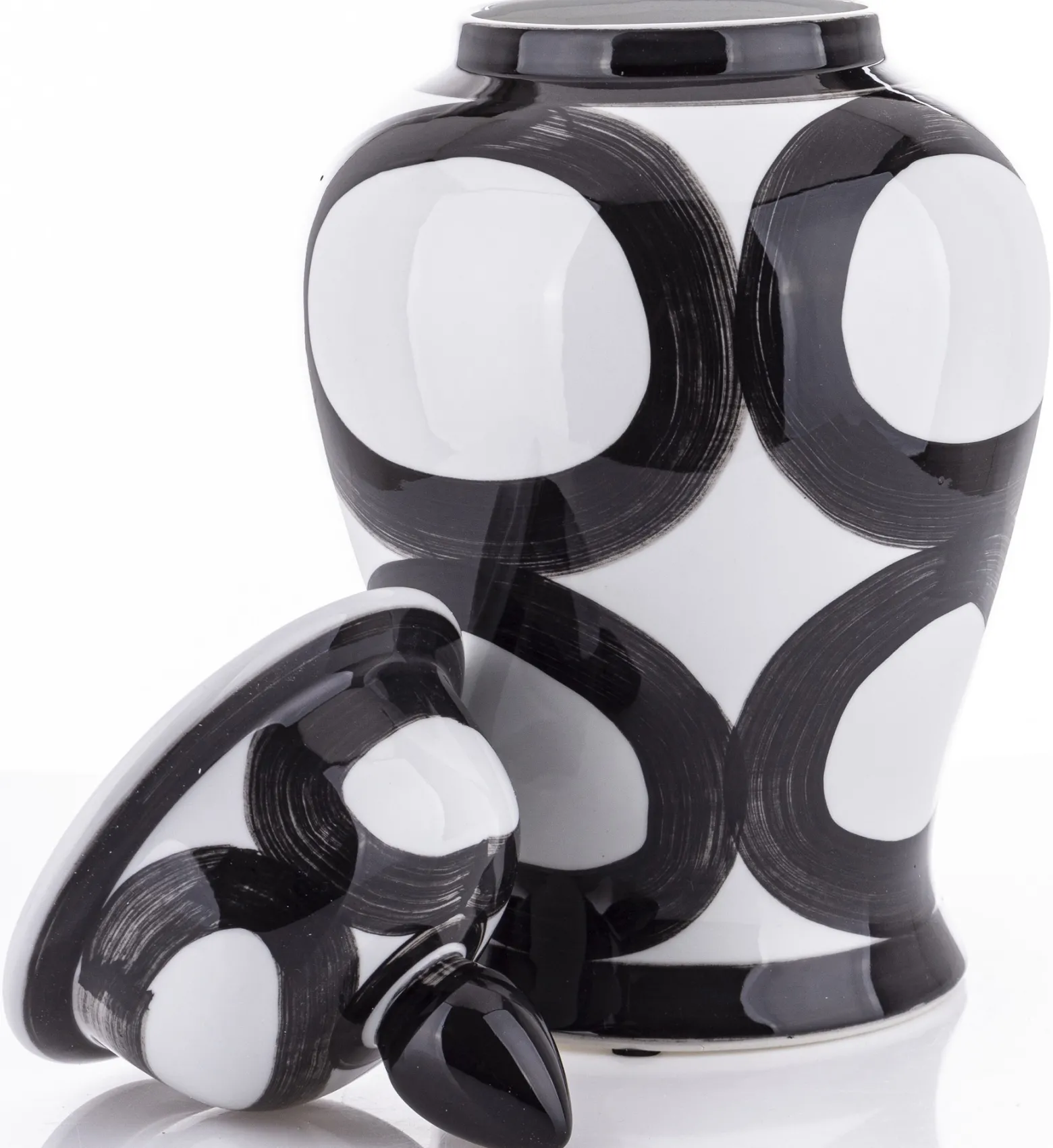 Amfora pojemnik ceramiczny Black-White 47 cm