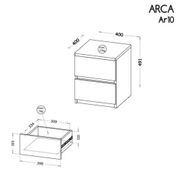 ARCA szafka nocna - Biel arktyczna / AR10