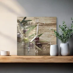 Artystyczny zegar 30x30 Oliwki dekoracyjny na ścianę