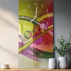 Artystyczny zegar 30x60 Abstrakcja dekoracyjny na ścianę