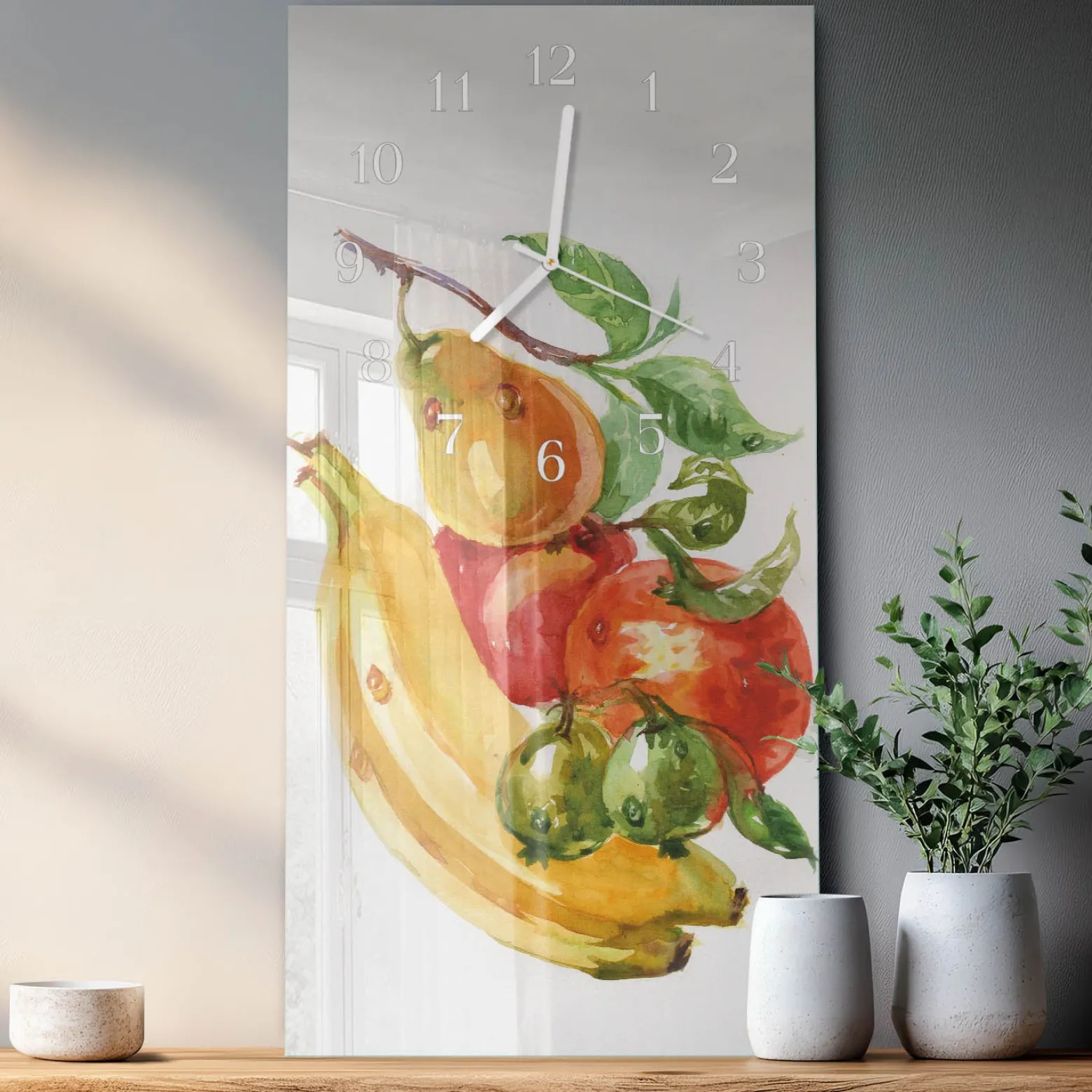 Artystyczny zegar 30x60 Owoc dekoracyjny do salonu