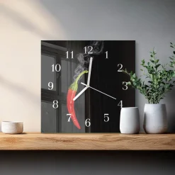 Artystyczny zegar 30x30 Papryczka Chili dekoracyjny na ścianę