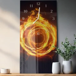 Artystyczny zegar 30x60 Wir zegar ścienny