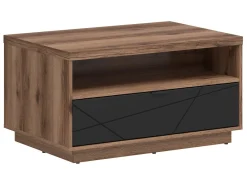 Ława Forn 90x60 z szufladą dąb delano ciemny/czarny mat
