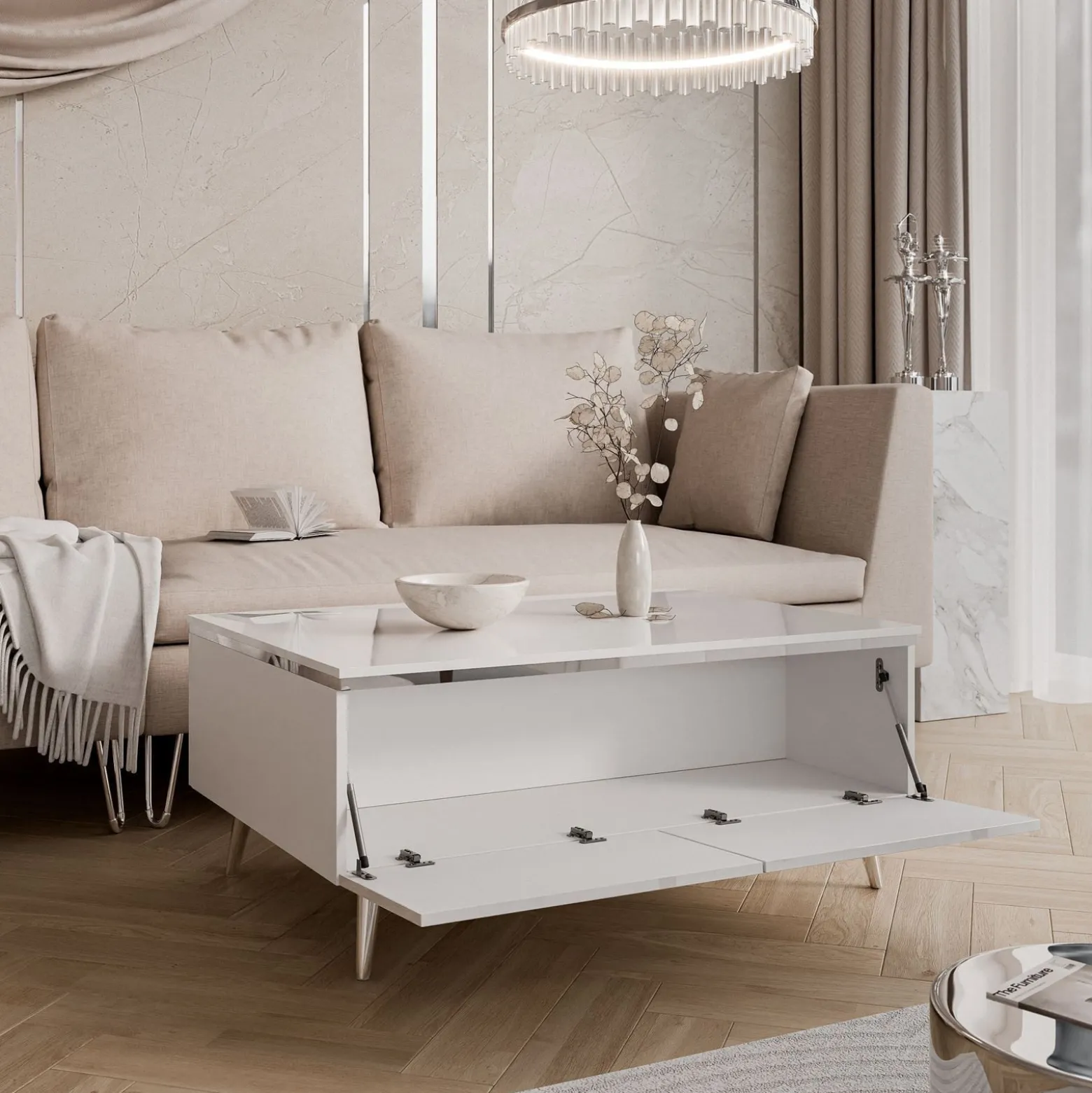 Ława AURORA SILVER ze schowkem
