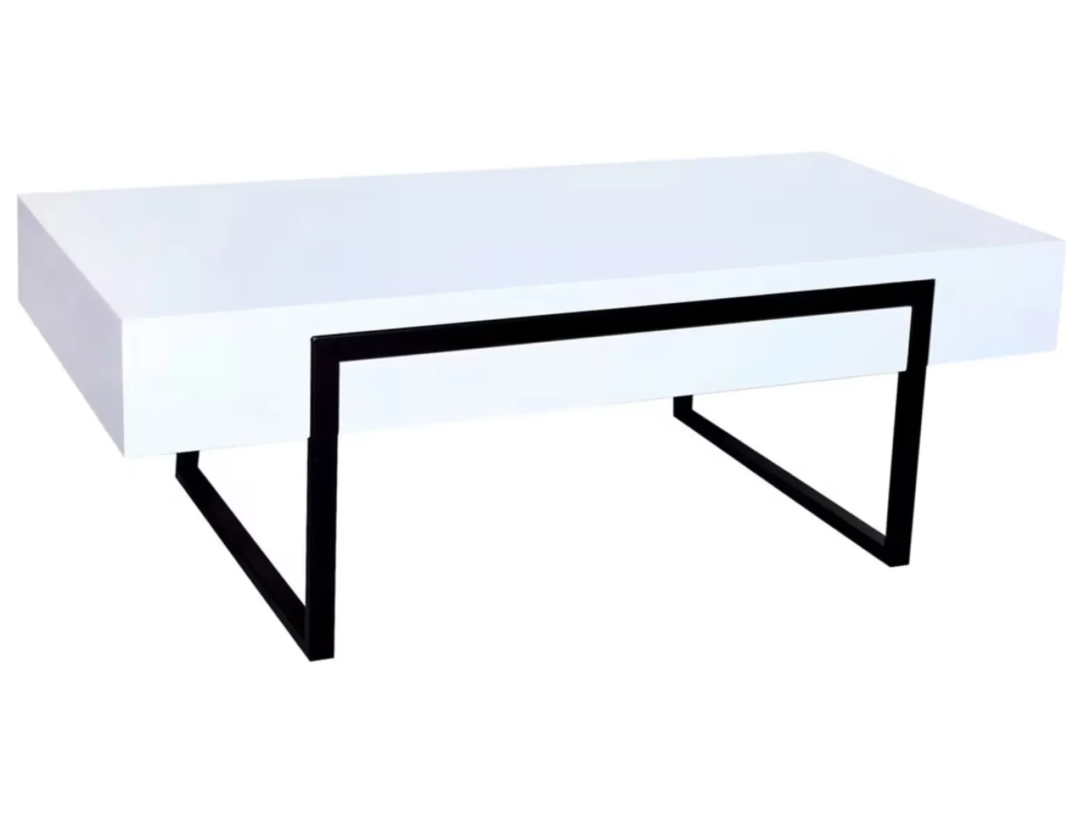 Ława prostokątna Orleans 120x60/42 biało-czarna