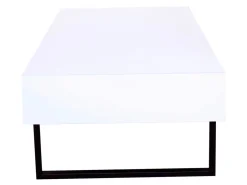 Ława prostokątna Orleans 120x60/42 biało-czarna