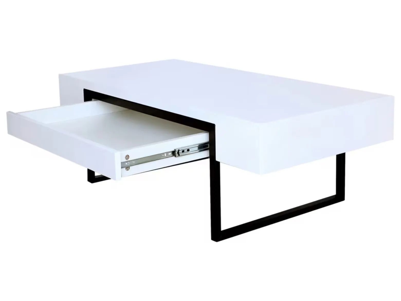 Ława prostokątna Orleans 120x60/42 biało-czarna