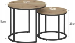 Ława stolik kawowy artisan-czarny zestaw komplet 2 ław styl loft rustykalny