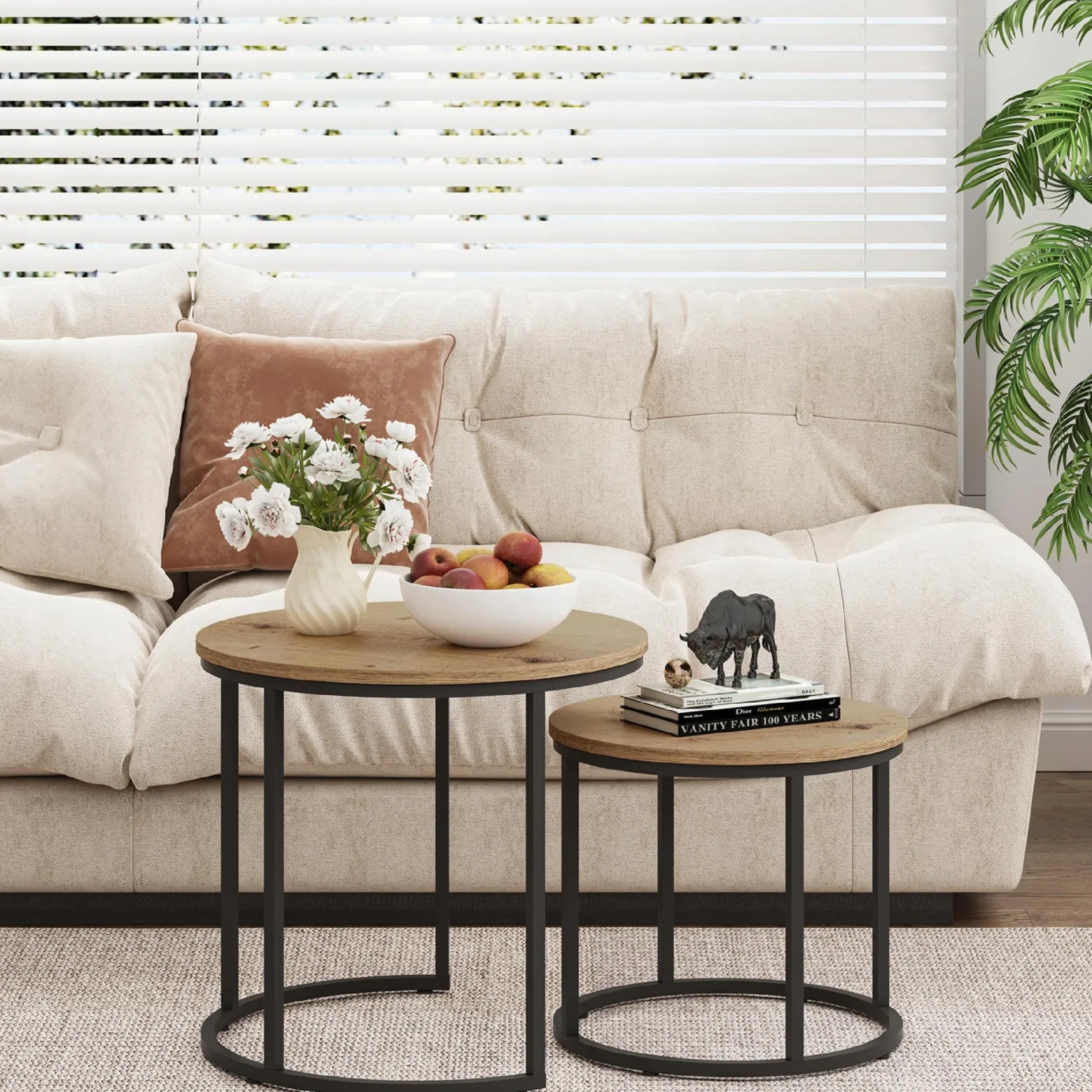 Ława stolik kawowy artisan-czarny zestaw komplet 2 ław styl loft rustykalny
