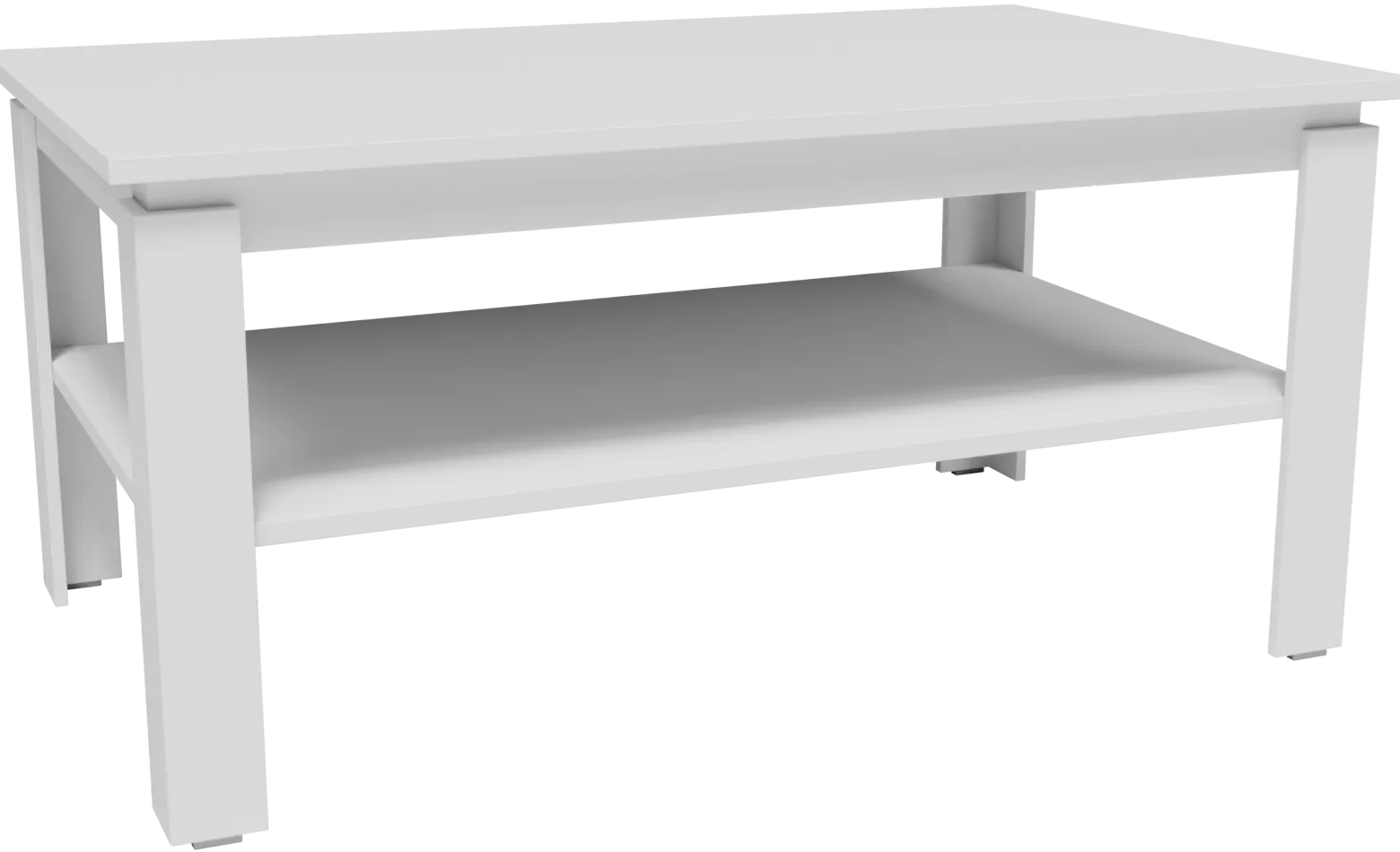 Ława stolik kawowy CR3-STERN 90cm biały z półką do pokoju salonu biura
