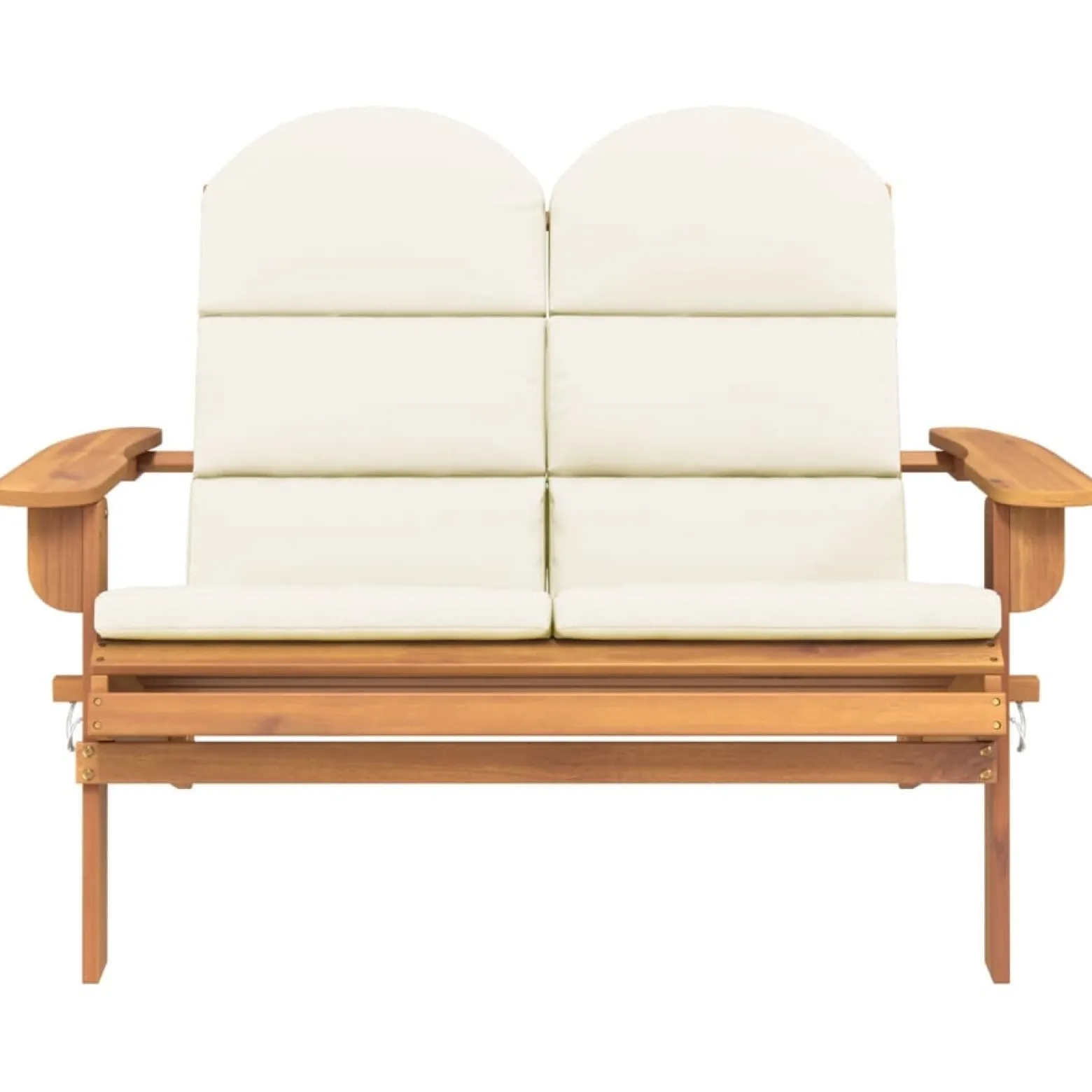 Ławka ogrodowa Adirondack z poduszkami, 126 cm, drewno akacjowe