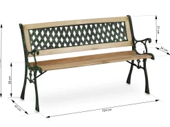 Ławka ogrodowa parkowa drewniana 124x43x74 cm Sofotel