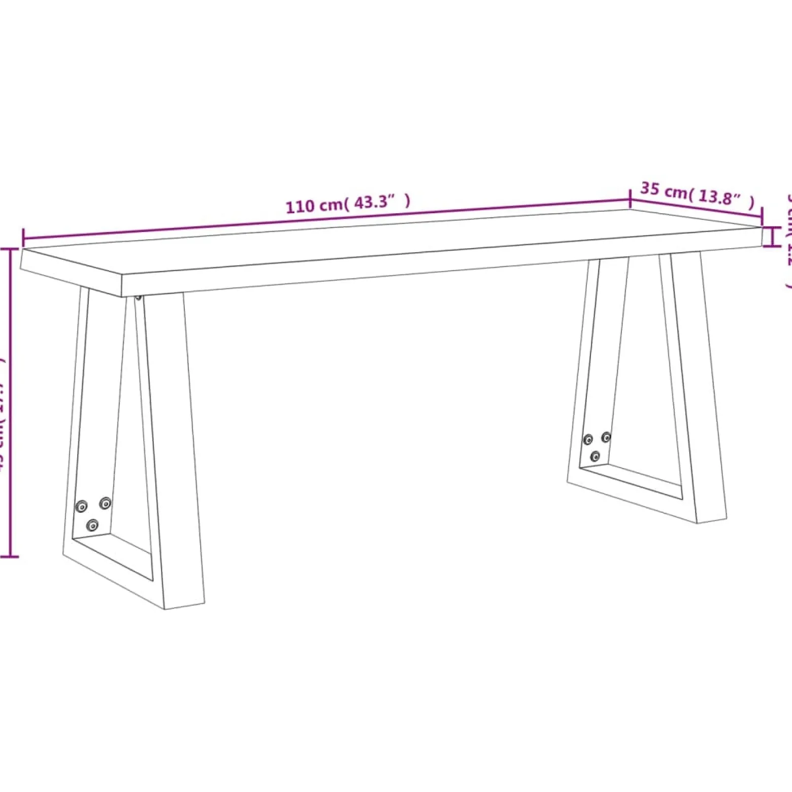 ławka Brąz 110 cm Drewno akacjowe vidaXL