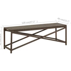 Ławka Brąz 120 cm Technorattan vidaXL