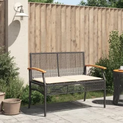ławka Czarny Technorattan vidaXL