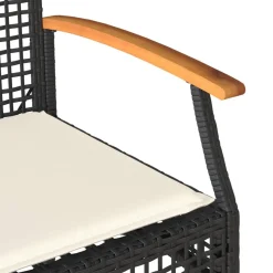 ławka Czarny Technorattan vidaXL