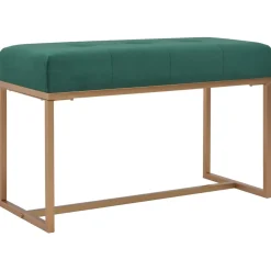 Ławka do przedpokoju Zielony 80 cm Tkanina vidaXL