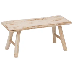 Ławka drewniana beżowa 70x27x31 cm naturalna