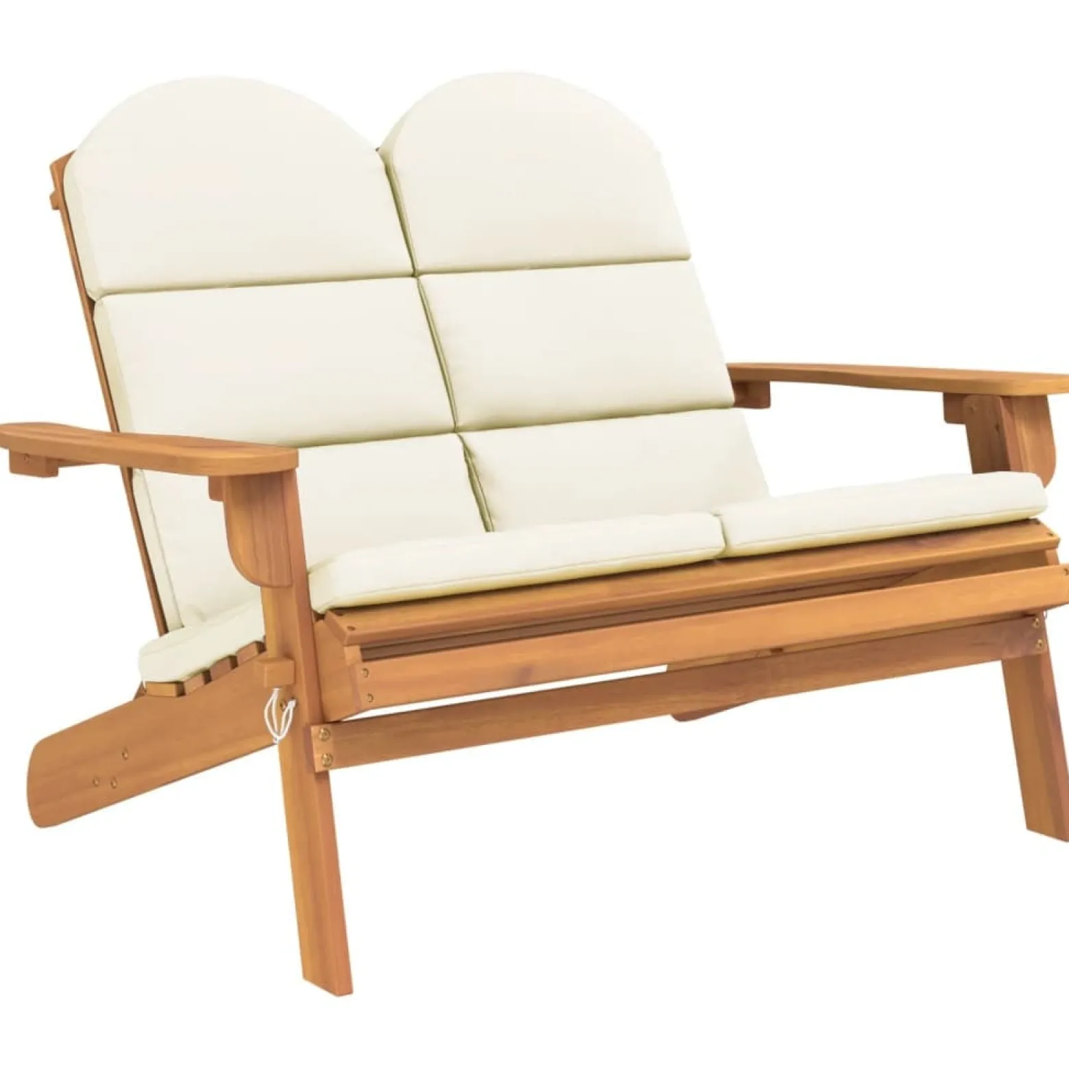 Ławka ogrodowa Adirondack z poduszkami, 126 cm, drewno akacjowe