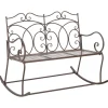 Ławka ogrodowa Brąz 104 cm Metal vidaXL