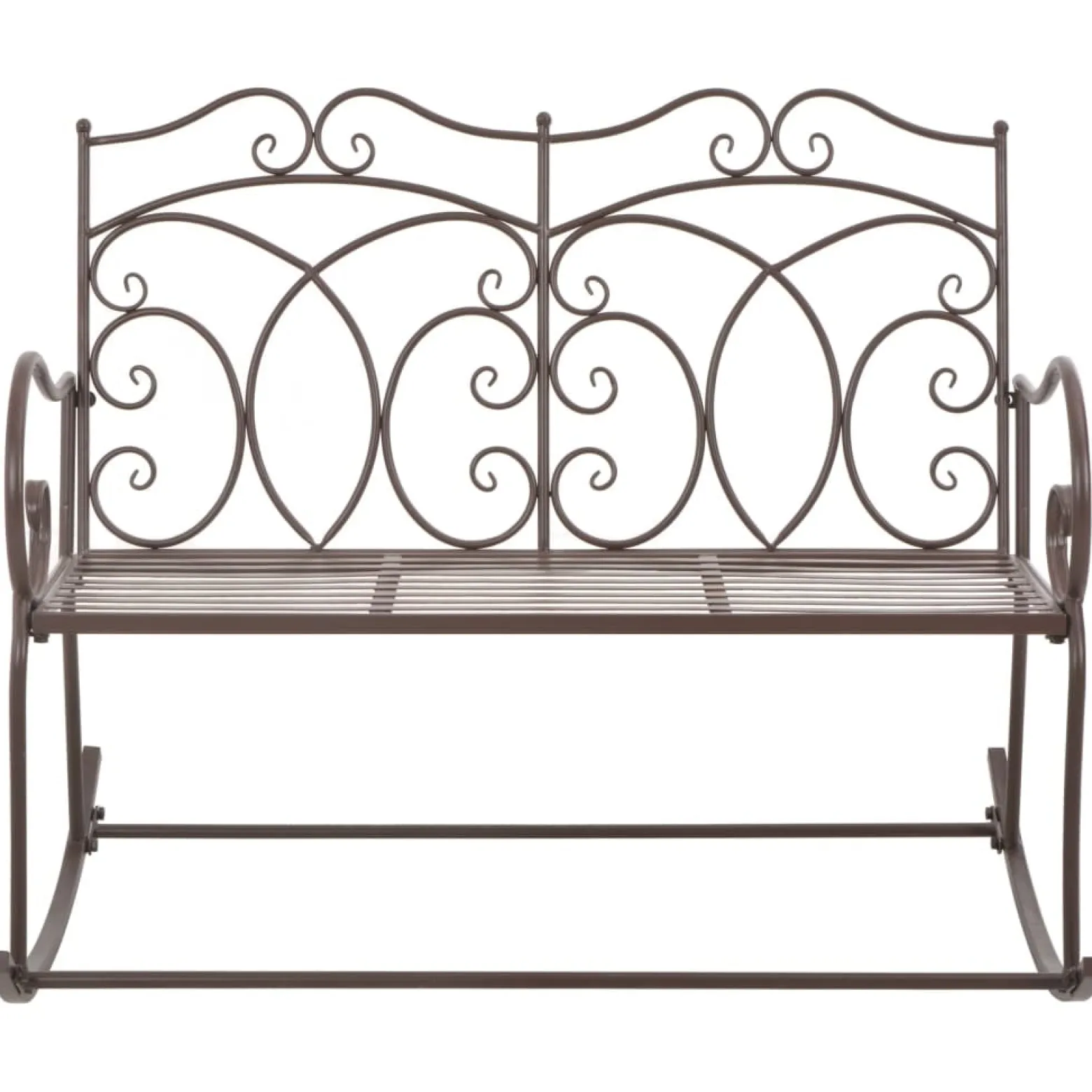 Ławka ogrodowa Brąz 104 cm Metal vidaXL
