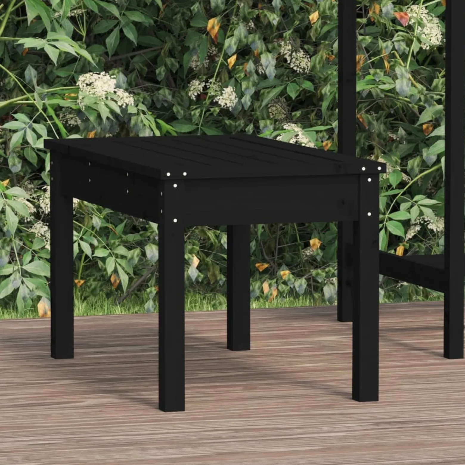 Ławka ogrodowa Czarny 80 x 44 x 45 cm Drewno sosnowe vidaXL