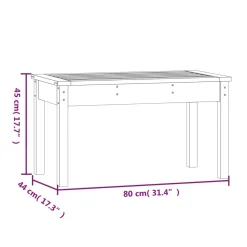 Ławka ogrodowa Czarny 80 x 44 x 45 cm Drewno sosnowe vidaXL