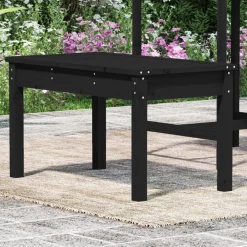 Ławka ogrodowa Czarny 80 x 44 x 45 cm Drewno sosnowe vidaXL