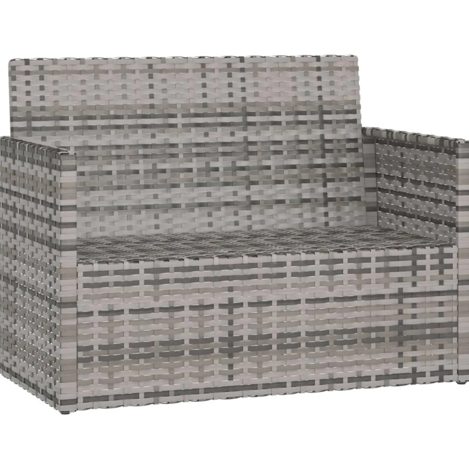 Ławka ogrodowa z poduszkami, szara, 105 cm, polirattan