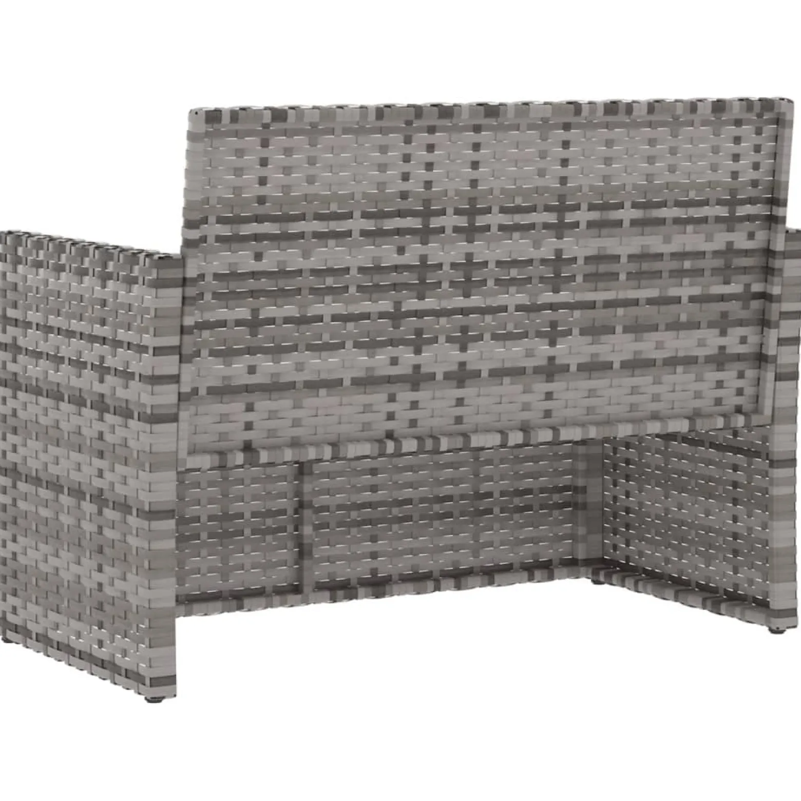 Ławka ogrodowa z poduszkami, szara, 105 cm, polirattan
