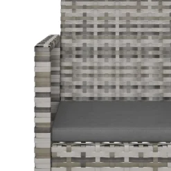 Ławka ogrodowa z poduszkami, szara, 105 cm, polirattan