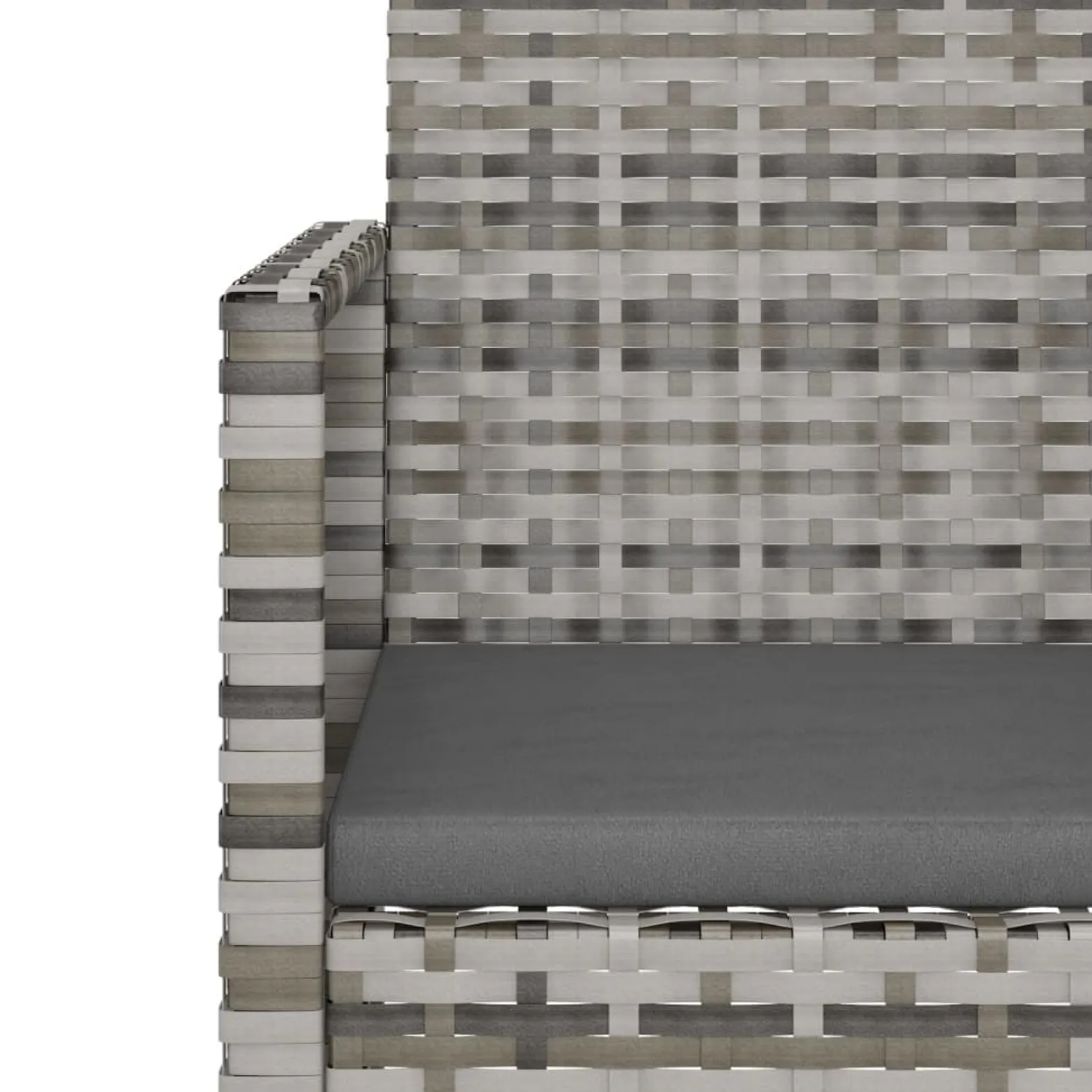 Ławka ogrodowa z poduszkami, szara, 105 cm, polirattan