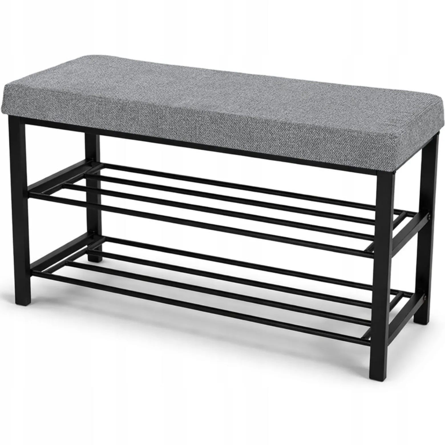 Ławka tapicerowana szafka na buty siedzisko Loft 79 cm plec szary