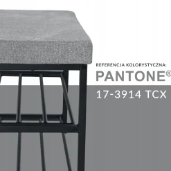 Ławka tapicerowana szafka na buty siedzisko Loft 79 cm plec szary