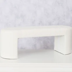 Ławka w pluszowym obiciu SOLIN, wys. 42 cm